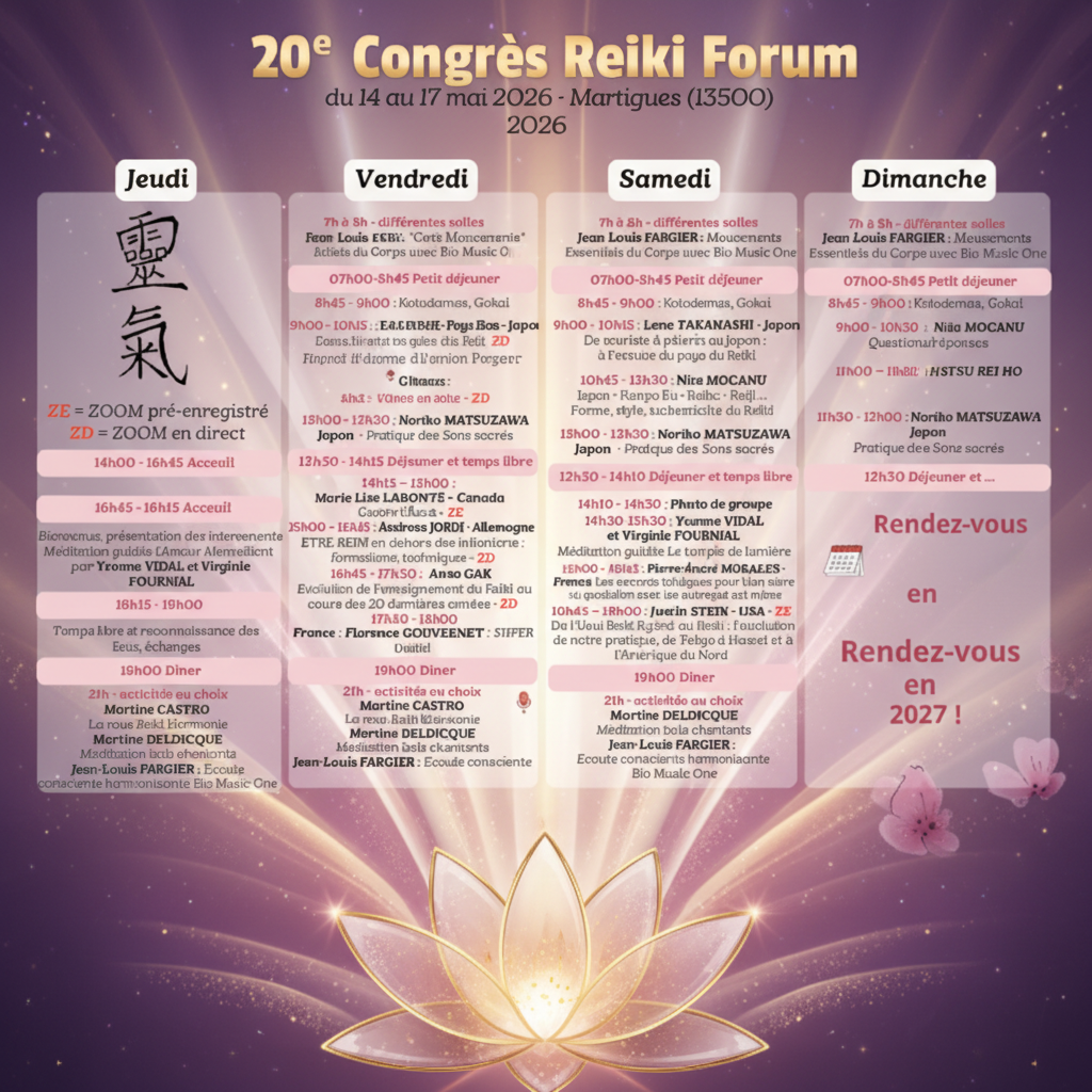 20e Congrès Reiki Forum 2026 - Visuel premium