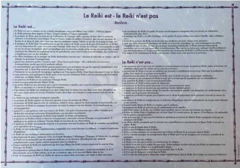 Poster : Manifeste Reiki — Le Reiki est, le Reiki n'est pas